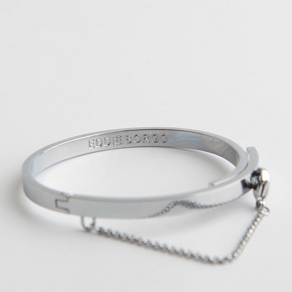 NEW Eddie Borgo Thin Safety Chain Bracelet SILVER or ROSE GOLD - Picture 2 of 11